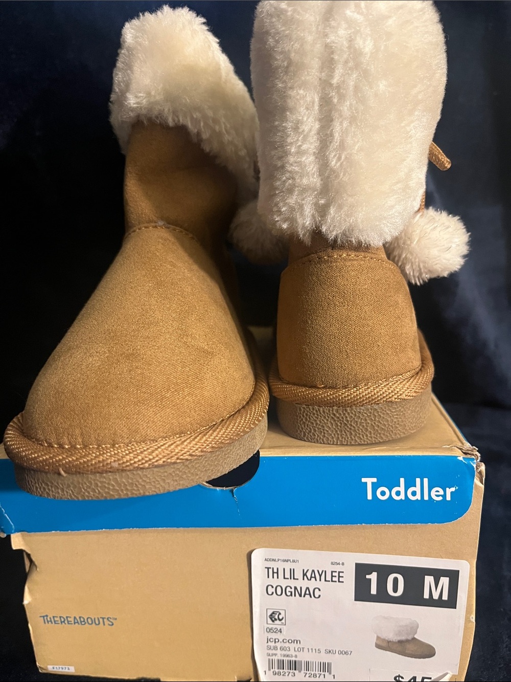 Toddler Cognac Faux Fur Booties - Thereabouts